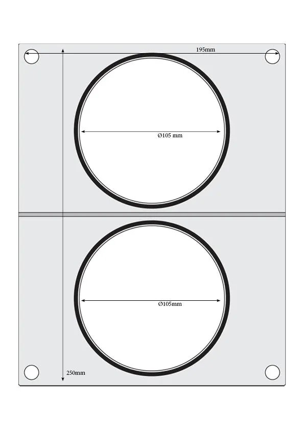 Matrize für Versiegelungsmaschine, zwei runde Behälter (ø115 mm)