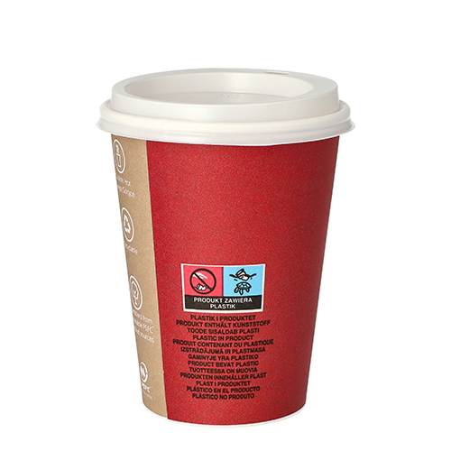 3840 Trinkbecher, Pappe mit Deckel, PS "To Go" 0,3 l Ø 9 cm · 11,1 cm