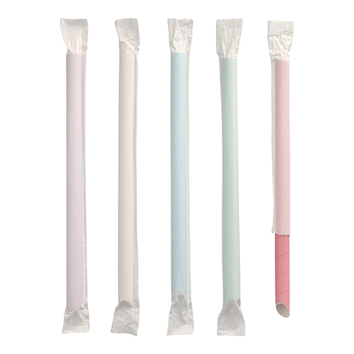 19200 Bubble Tea Halme Papier Ø 12 mm · 20 cm farbig sortiert einzeln gehüllt, einseitig spitz