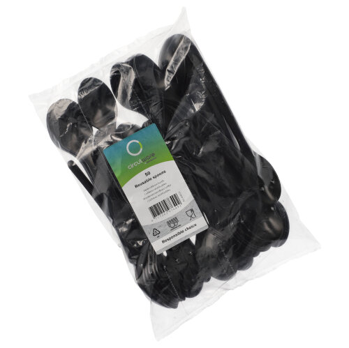 40000 "Circulware by Haval" Mehrweg-Löffel PP-MF 18,5 cm schwarz extra stabil