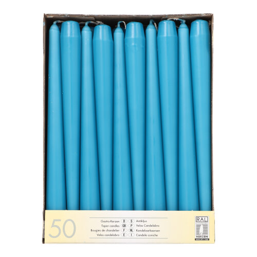 7200 Leuchterkerzen Ø 2,2 cm · 25 cm türkis