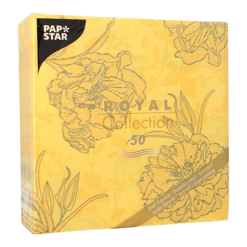 250 Servietten "ROYAL Collection" 1/4-Falz 40 cm x 40 cm gelb "Thalia" 12500 Servietten "ROYAL Collection" 1/4-Falz 40 cm x 40 cm gelb "Thalia"