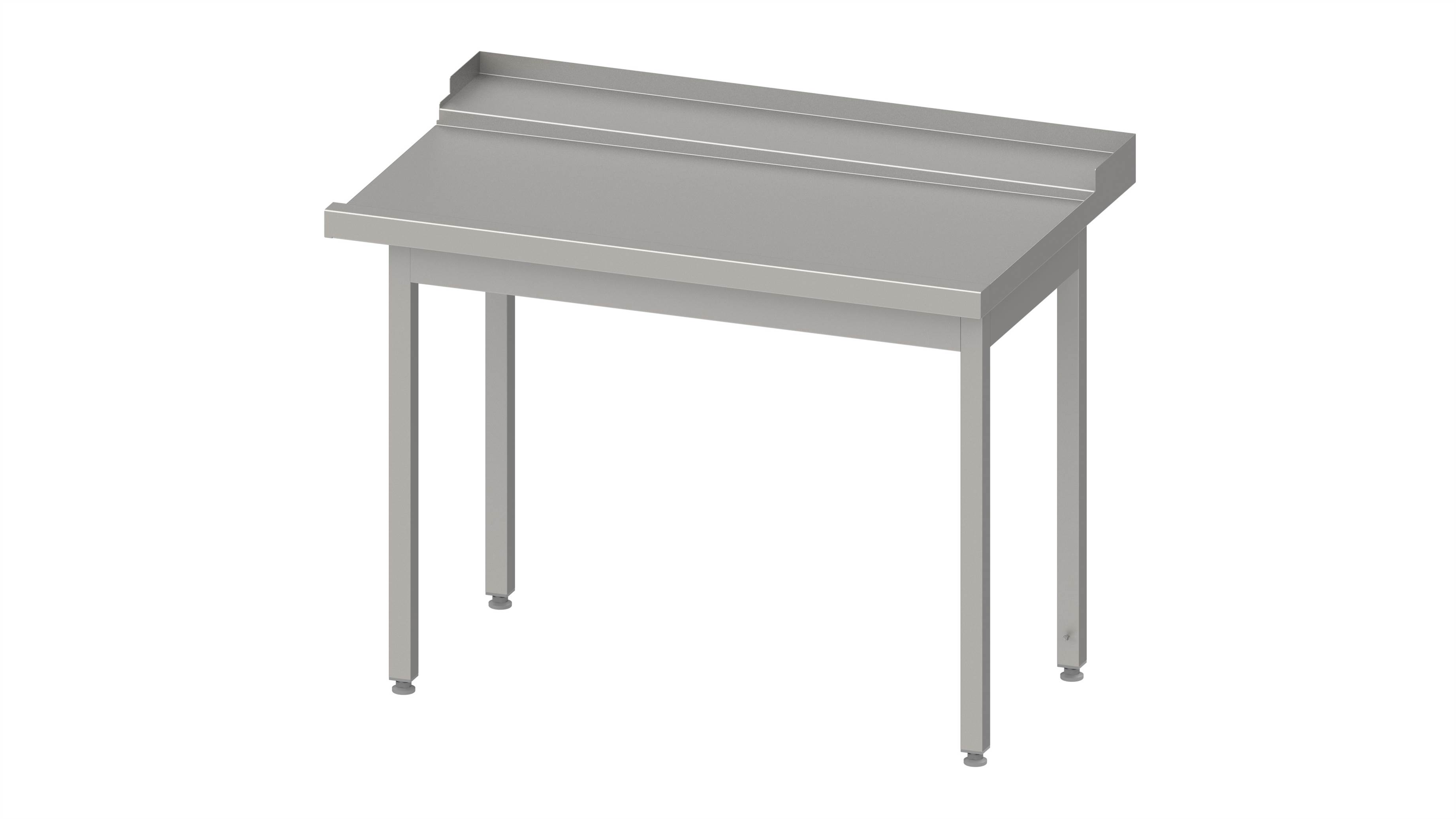 Ablauftisch, Korbführung mit Gefälle, ohne Grundboden 800x750x880 mm, Anbauseite rechts, mit Aufkantung, verschweißt Ablauftisch, Korbführung mit Gefälle, ohne Grundboden 800x750x880 mm, Anbauseite rechts, mit Aufkantung, verschweißt