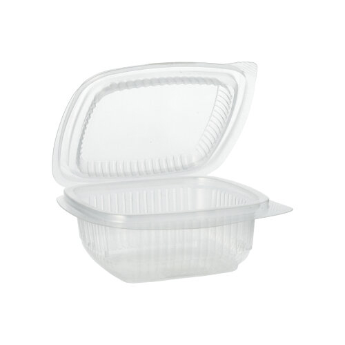 6000 Verpackungsbecher mit Klappdeckeln, PP rechteckig 250 ml 4,4 cm x 11,5 cm x 12 cm transparent