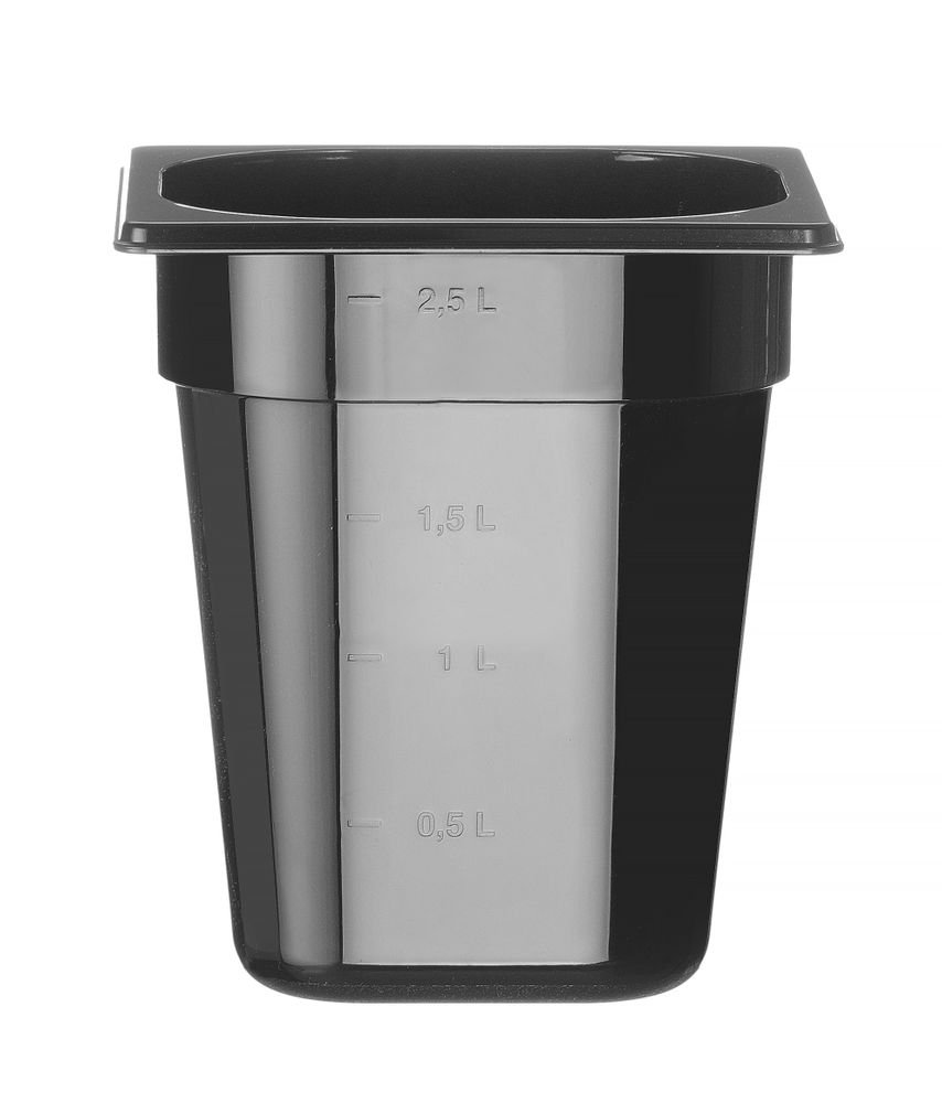 Gastronorm-Behälter 1/6, HENDI, Profi Line, GN 1/6, 3,4L, Schwarz, 176x162x(H)200mm
