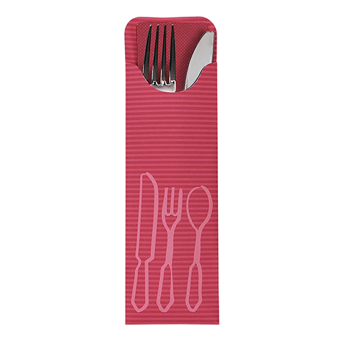 12000 Bestecktaschen 23,5 cm x 7,3 cm bordeaux inklusive farbiger Bistro Serviette