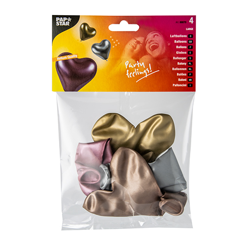 4 Luftballons Ø 28 cm farbig sortiert "Glossy Heart" large 11200 Luftballons Ø 28 cm farbig sortiert "Glossy Heart" large