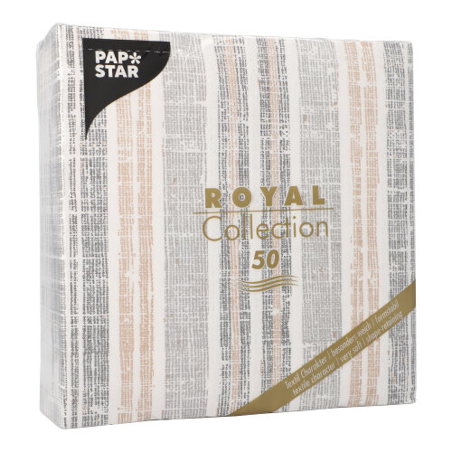 50 Servietten "ROYAL Collection" 1/4-Falz 40 cm x 40 cm grau "Stripes" 12500 Servietten "ROYAL Collection" 1/4-Falz 40 cm x 40 cm grau "Stripes"