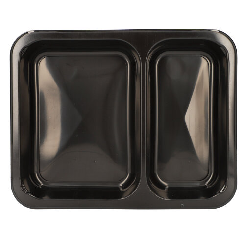 6000 Mikrowellenschalen, PP 2-geteilt 866 ml 3,2 cm x 22,7 cm x 17,8 cm schwarz