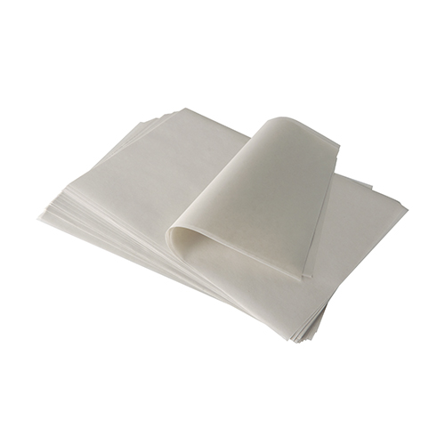 45 Metzgerwachspapier, 1/8 Bogen "pure" eckig 37,5 cm x 25 cm weiss mit Palmwachsbeschichtung à 12,5 kg, fettdicht