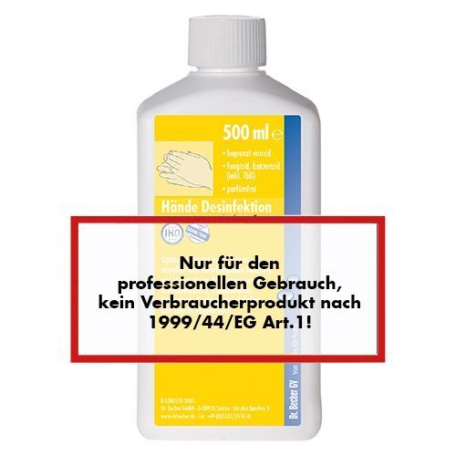 1 "Dr. Becher" Hände Desinfektion 500 ml passend für Eurospender 950 "Dr. Becher" Hände Desinfektion 500 ml passend für Eurospender