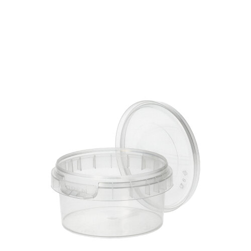 16000 Feinkostbecher, PP rund 80 ml Ø 6,9 cm · 3,65 cm transparent mit Originalitätsverschluss