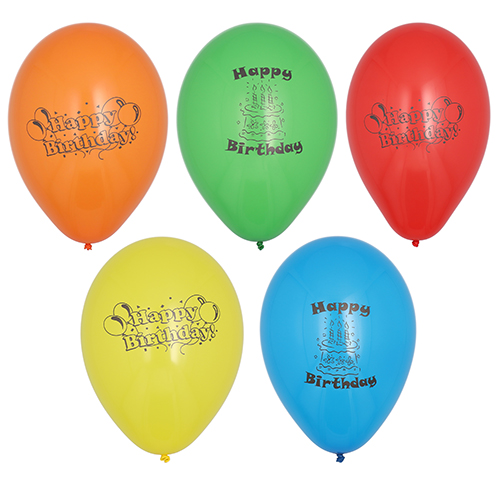 10 Luftballons Ø 22 cm farbig sortiert "Happy Birthday" 42000 Luftballons Ø 22 cm farbig sortiert "Happy Birthday"