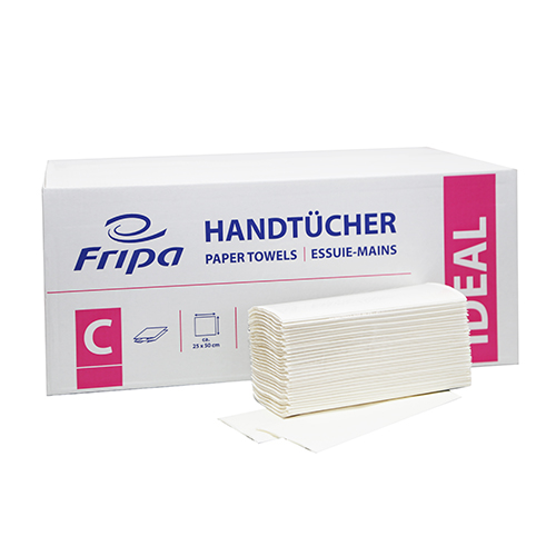 38400 Blatt Handtuchpapier C-Falz 50 cm x 25 cm hochweiss 1-lagig