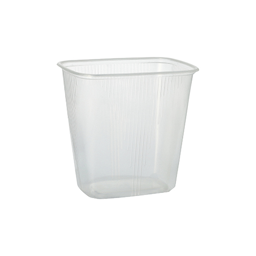16000 Verpackungsbecher, PP eckig 500 ml 10,1 cm x 8,1 cm x 10,8 cm transparent