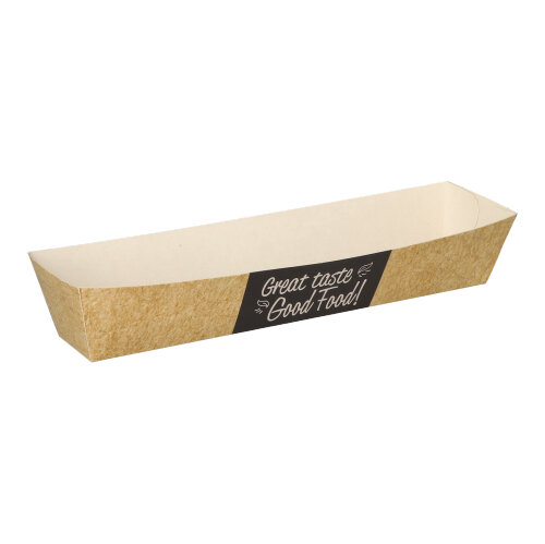 14000 Snacktrays, Pappe "pure" 3,5 cm x 3,3 cm x 18,5 cm "Good Food"