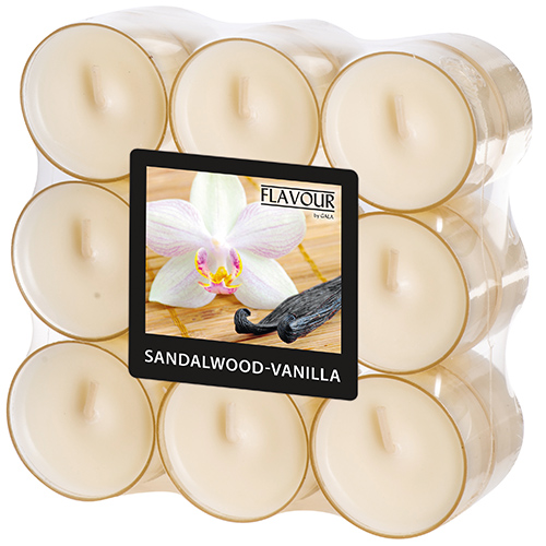 10368 "Flavour by GALA" Duftlichte Ø 38 mm · 24 mm elfenbein - Sandalwood-Vanilla in Polycarbonathülle
