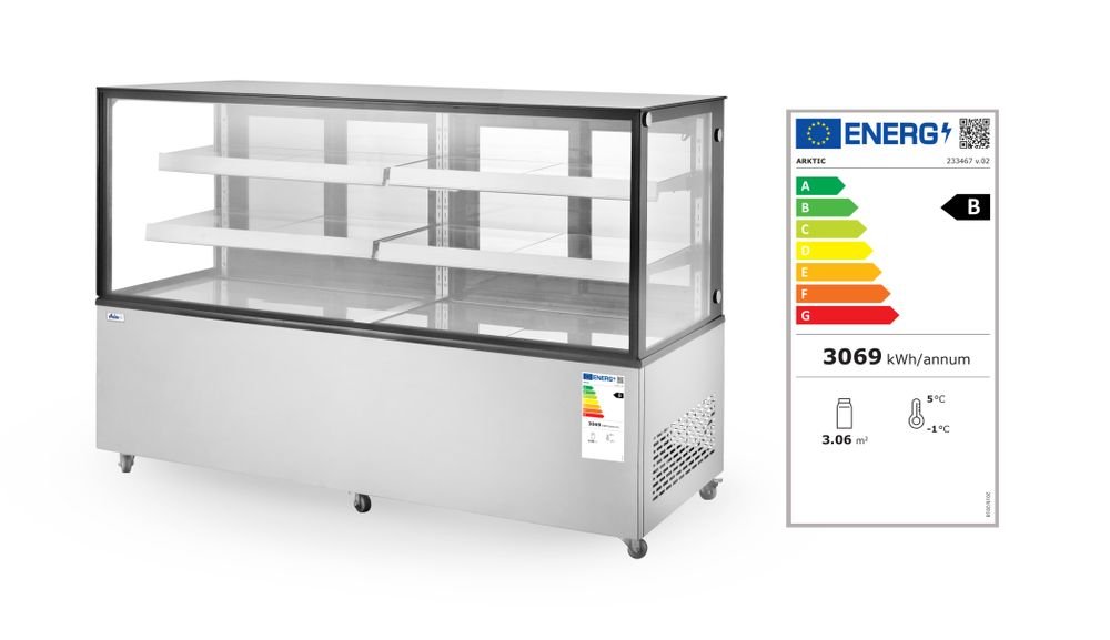 Kühlvitrine mit 2 Regalen, Arktic, 510L, 230V/490W, 1524x677x(H)1230mm Kühlvitrine mit 2 Regalen, Arktic, 610L, 230V/500W, 1824x677x(H)1230mm