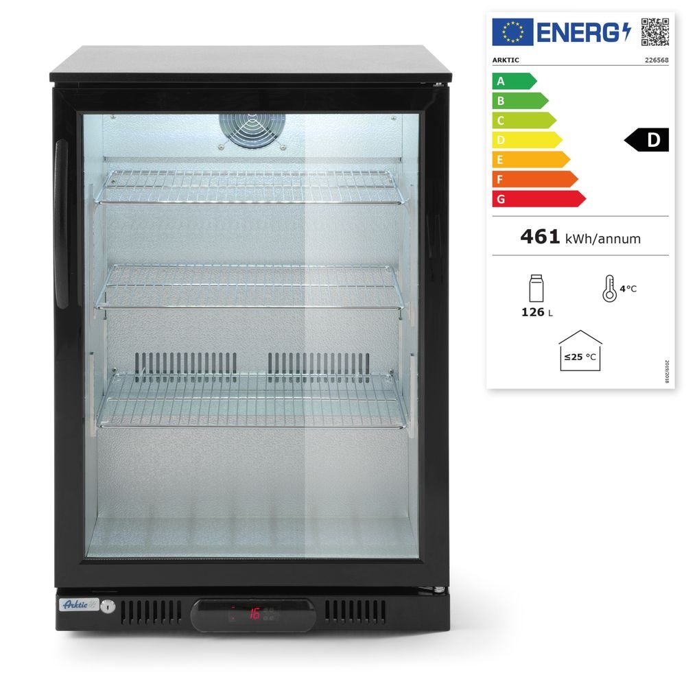 Bar-Kühlschrank eintürig, Arktic, 105L, Schwarz, 220-240V/120W, 600x530x(H)865mm Bar-Kühlschrank eintürig, Arktic, 105L, Schwarz, 220-240V/120W, 600x530x(H)865mm