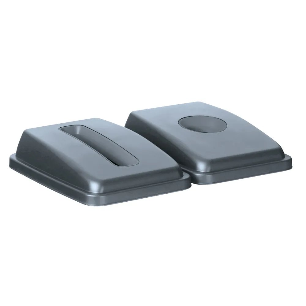 Deckel mit Öffnung für 60 l Abfalleimer, Hellgrau, 660x470x(H)30mm Deckel mit Öffnung für 60 l Abfalleimer, Hellgrau, 660x470x(H)30mm