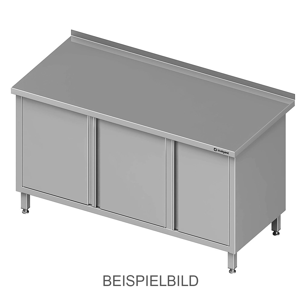 Arbeitsschrank mit Flügeltüren, 1200x600x850 mm, mit Flügeltürschrank links, mit Aufkantung, verschweißt Arbeitsschrank mit Flügeltüren, 1900x700x850 mm, mit Flügeltürschrank links, mit Aufkantung, verschweißt