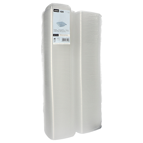 6000 Verpackungsbecher mit Klappdeckeln, PP rechteckig 150 ml 4 cm x 11,5 cm x 12 cm transparent