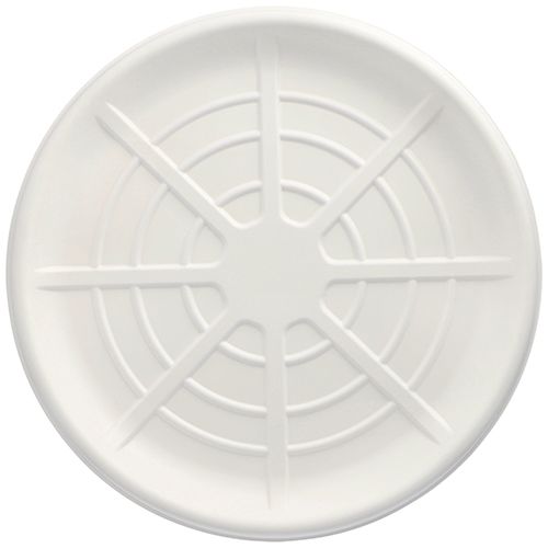 600 Servierplatten, Zuckerrohr "pure" rund Ø 47 cm weiss für Meeresfrüchte