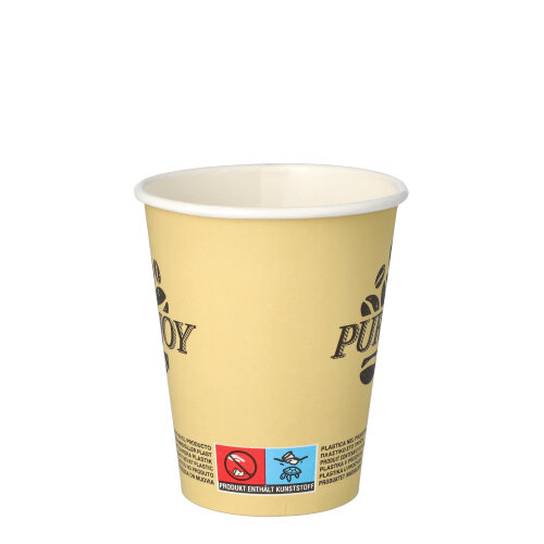 50 Trinkbecher, Pappe 0,2 l Ø 8 cm · 9,2 cm creme "Pure Joy" 18000 Trinkbecher, Pappe 0,2 l Ø 8 cm · 9,2 cm creme "Pure Joy"