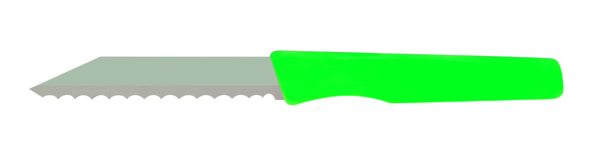Brötchenmesser / Küchenmesser mit Wellenschliff, Grün