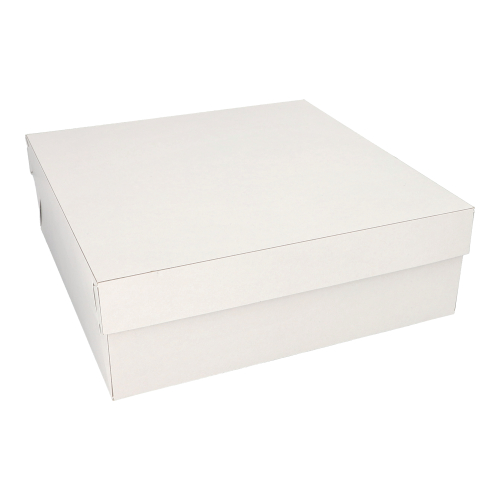 1000 Tortenkartons, mit Deckel, Pappe eckig 30 cm x 30 cm x 10 cm weiss