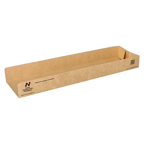 8640 Snacktrays, Pappe "NOTPLA" 3 cm x 7,5 cm x 28,5 cm braun