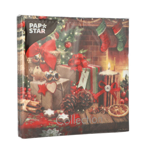 21600 Servietten, 3-lagig 1/4-Falz 33 cm x 33 cm "Cozy Christmas"