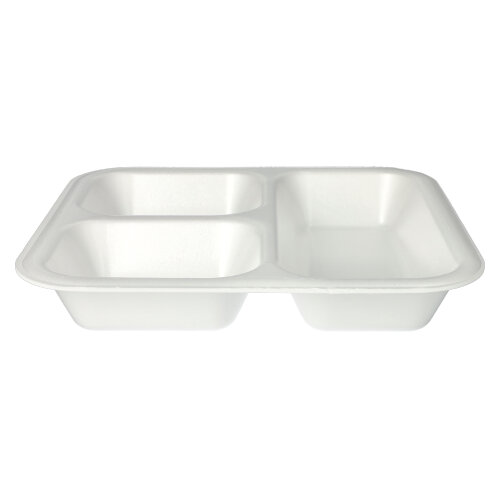1600 Siegelschalen, XPS 3-geteilt 1350 ml 4,2 cm x 24,5 cm x 26,5 cm weiss laminiert