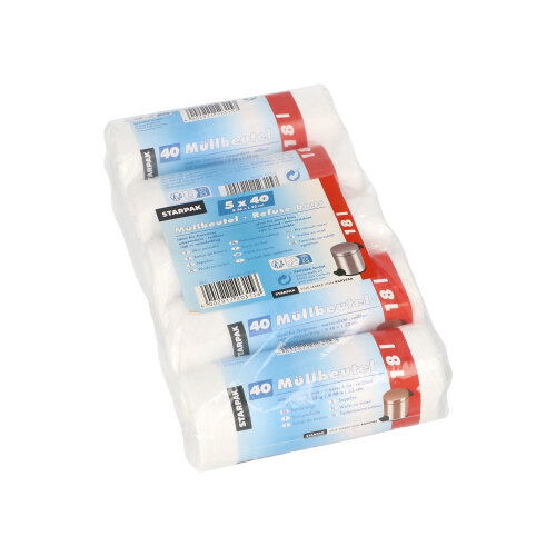 100800 Müllbeutel, HDPE 18 l 52 cm x 46 cm weiss