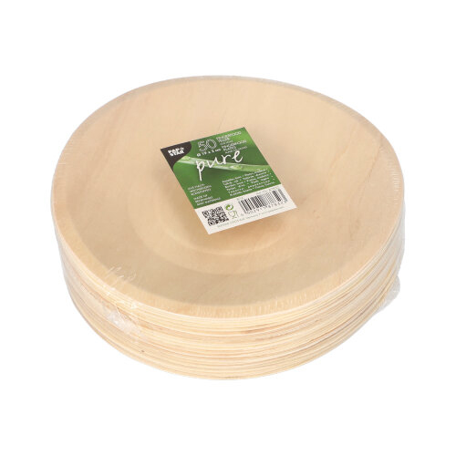 50 Fingerfood - Teller, Holz "pure" rund Ø 19 cm · 2 cm 15000 Fingerfood - Teller, Holz "pure" rund Ø 19 cm · 2 cm