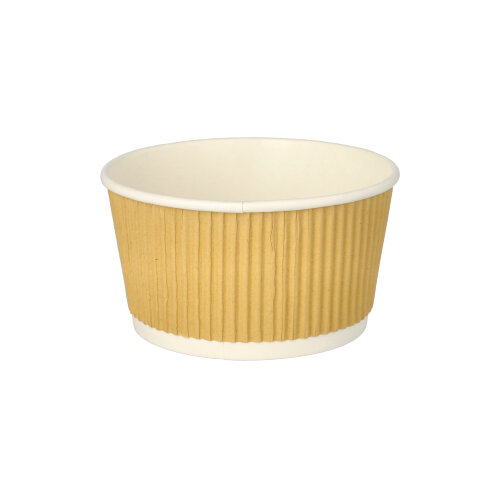 4000 Suppenbecher, Pappe rund 380 ml Ø 11 cm · 5,8 cm braun/weiss Ripple Wall