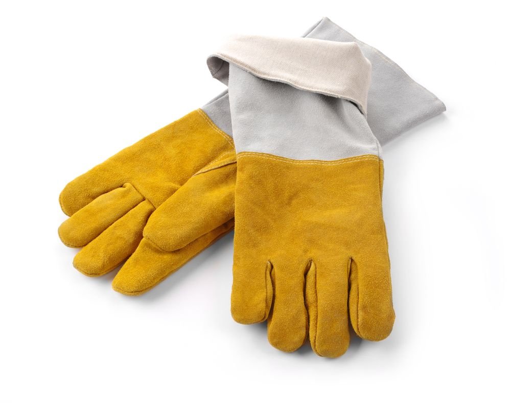 Leder-Grillhandschuhe hitzebeständig – 2 Stück, HENDI, 2 Stk., (L)460mm