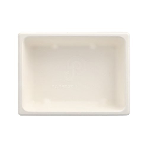 4800 Gastronorm-Behälter GN 1/8 Zuckerrohr, PLA beschichtet eckig 4,7 cm x 16,5 cm x 12,3 cm weiss