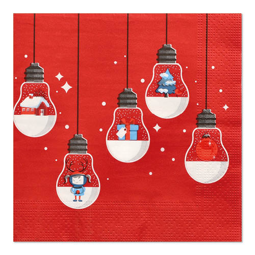 20 Servietten, 3-lagig 1/4-Falz 33 cm x 33 cm rot "Lighting" 21600 Servietten, 3-lagig 1/4-Falz 33 cm x 33 cm ! rot "Lighting"