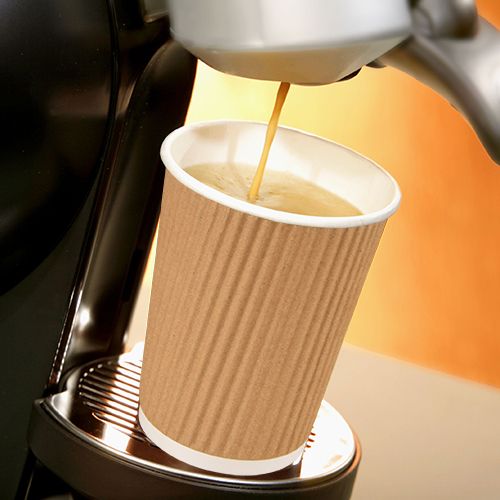 2400 Trinkbecher, Pappe 0,4 l Ø 9 cm · 13,7 cm Ripple Wall