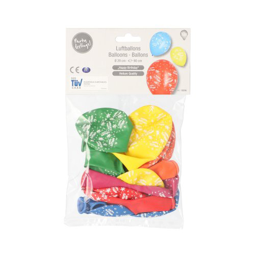 120 Luftballons Ø 29 cm farbig sortiert "Happy Birthday" 33600 Luftballons Ø 29 cm farbig sortiert "Happy Birthday"