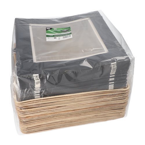 100 Tabletts, Palmblatt eckig 5 cm x 29 cm x 29 cm mit separatem Deckel und Banderole