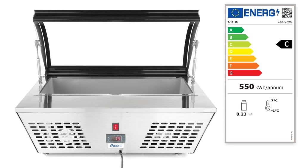 Aufsatz-Salatvitrine , Arktic, 67L, 230V/105W, 775x615x(H)235mm Aufsatz-Salatvitrine , Arktic, 67L, 230V/105W, 775x615x(H)235mm