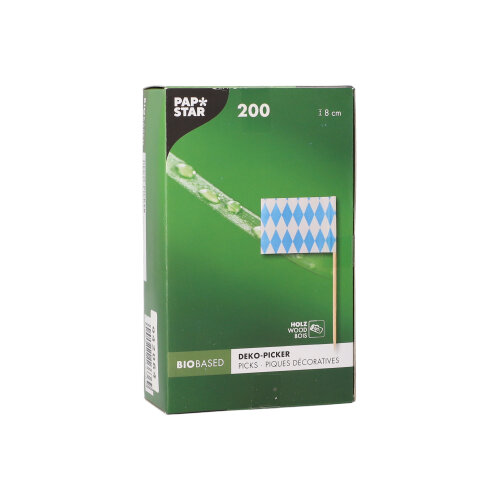 200 Deko-Picker 8 cm "Bayrisch Blau" 320000 Deko-Picker 8 cm "Bayrisch Blau"