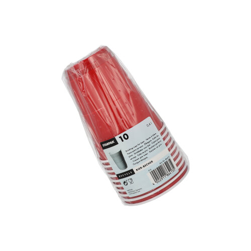 7200 Bierbecher, PS 0,4 l Ø 9,5 cm · 12 cm rot/weiss