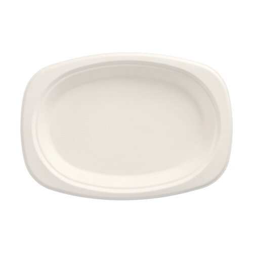 10500 Teller, Zuckerrohr "pure" oval 23 cm x 16 cm x 2 cm weiss