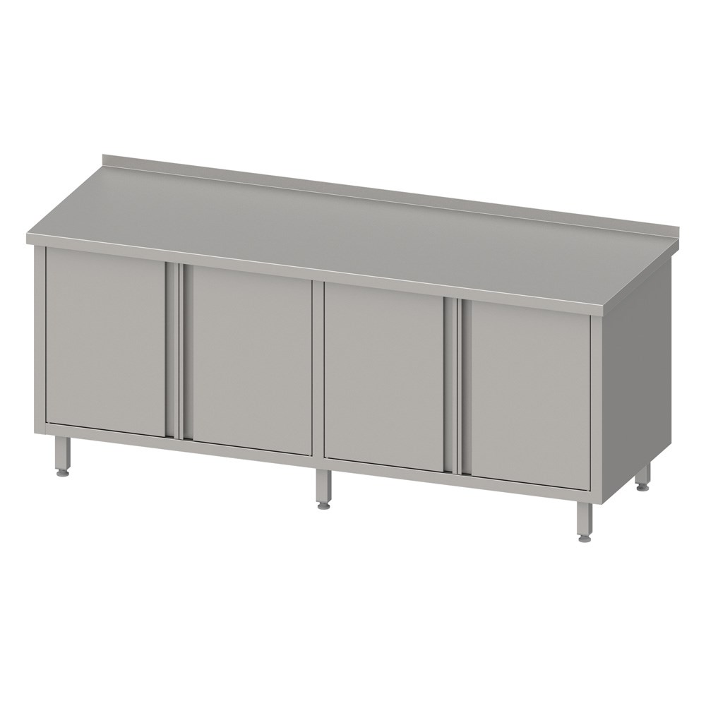 Arbeitsschrank mit Flügeltüren 2000x600x850 mm, mit Aufkantung, verschweißt Arbeitsschrank mit Flügeltüren 2000x700x850 mm, mit Aufkantung, verschweißt