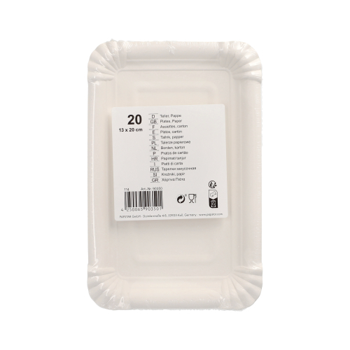 40000 Teller, Pappe eckig 13 cm x 20 cm weiss