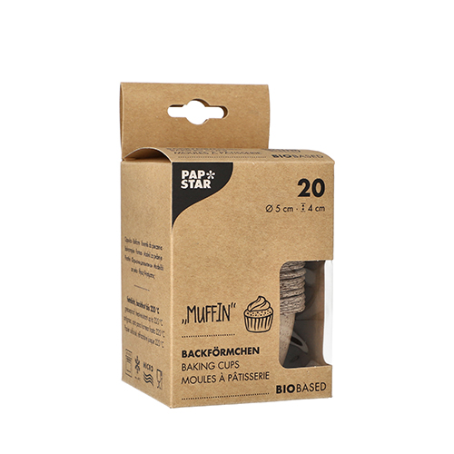 11520 Muffins-Backförmchen rund Ø 5 cm · 4 cm natur aus Frischfaser und Kakaoschalen