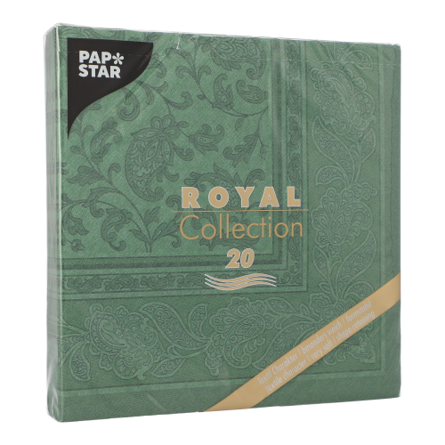 160 Servietten "ROYAL Collection" 1/4-Falz 40 cm x 40 cm dunkelgrün "Ornaments" 12000 Servietten "ROYAL Collection" 1/4-Falz 40 cm x 40 cm dunkelgrün "Ornaments"